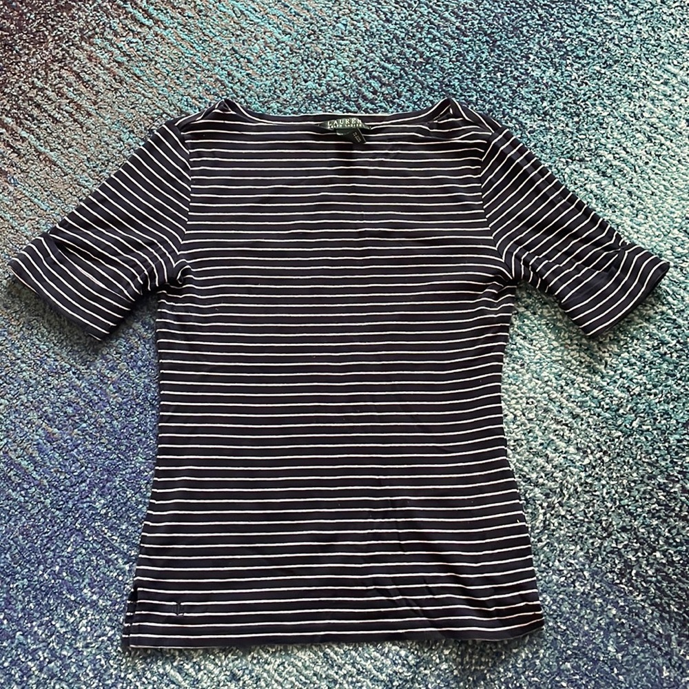 Ralph Lauren Boat Neck Tee Short Sleeve Top XS